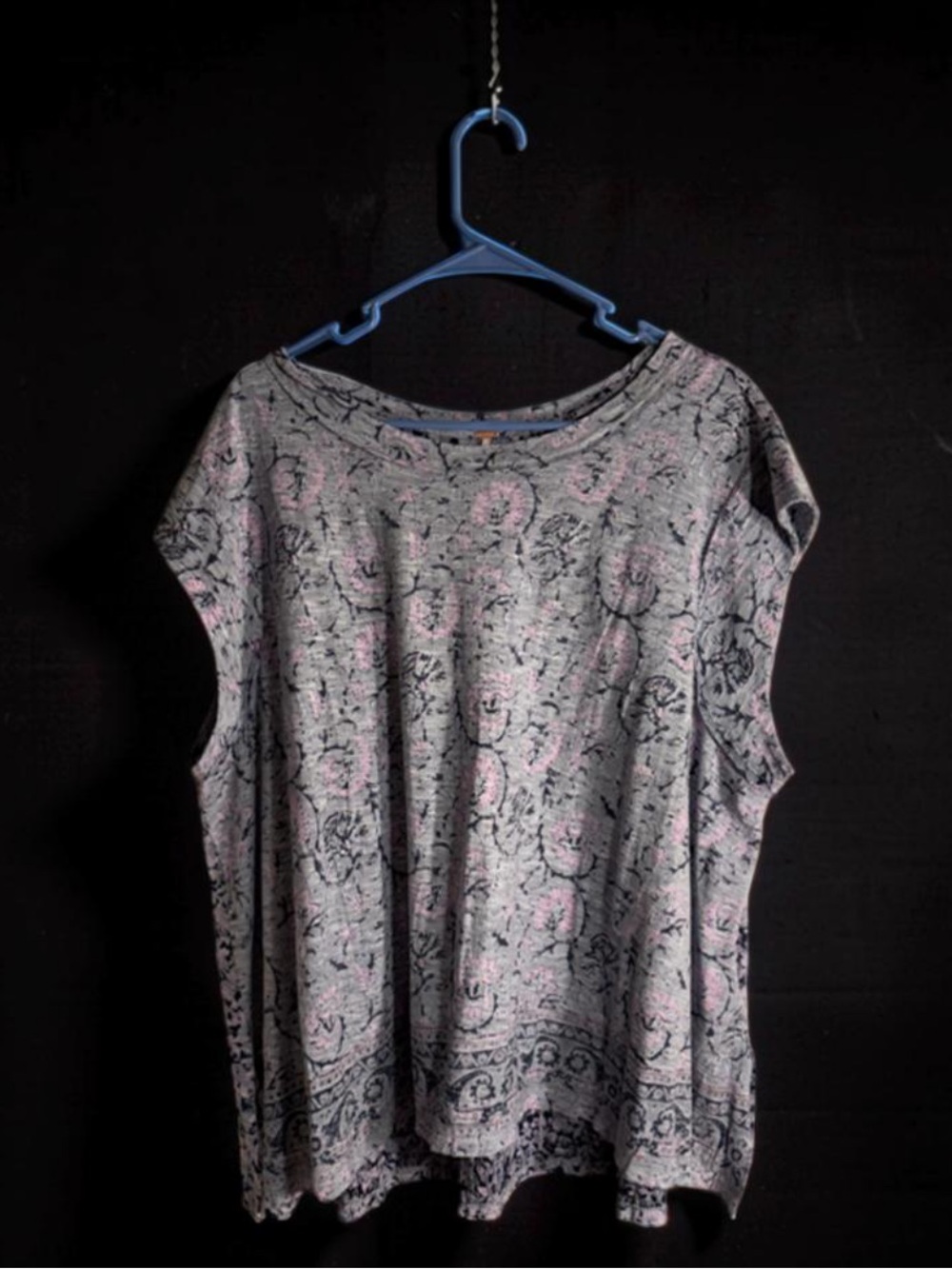 Free People Blue-Pink Patterned Women’s Top